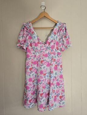 City Studio Floral Dress Pink Purple Girly Cottagecore Coquette Romantic Size 11